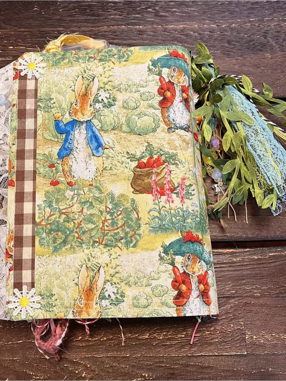Peter Rabbit Beatrix Potter Gardening Junk Journal  Decorated Softcover 3 Sig